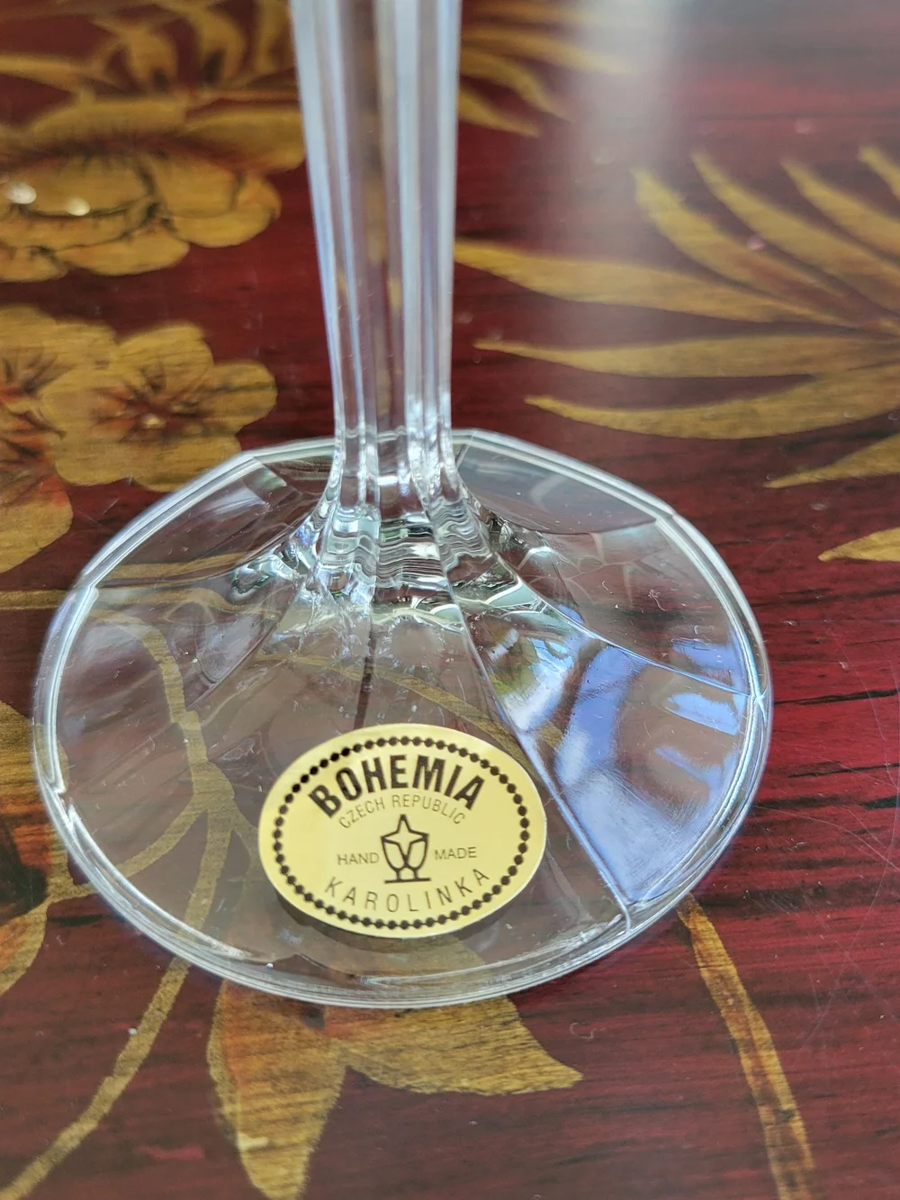 Vintage Bohemia Karolinka Czech Republic Handmade Crystal Wine Glasses– Set Of 4